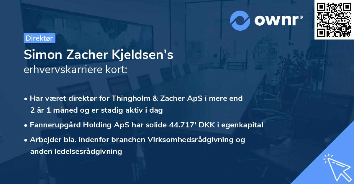 Simon Zacher Kjeldsen's erhvervskarriere kort