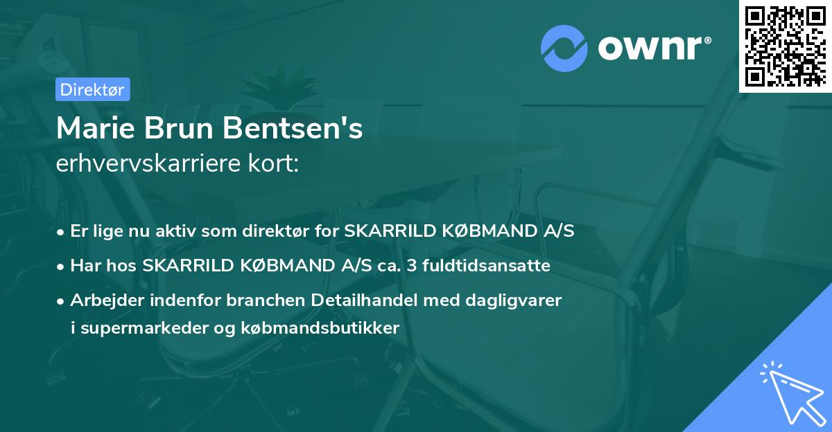Marie Brun Bentsen's erhvervskarriere kort