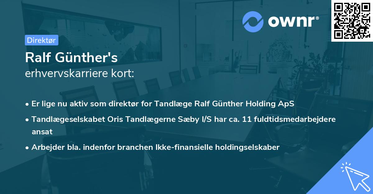 Ralf Günther's erhvervskarriere kort