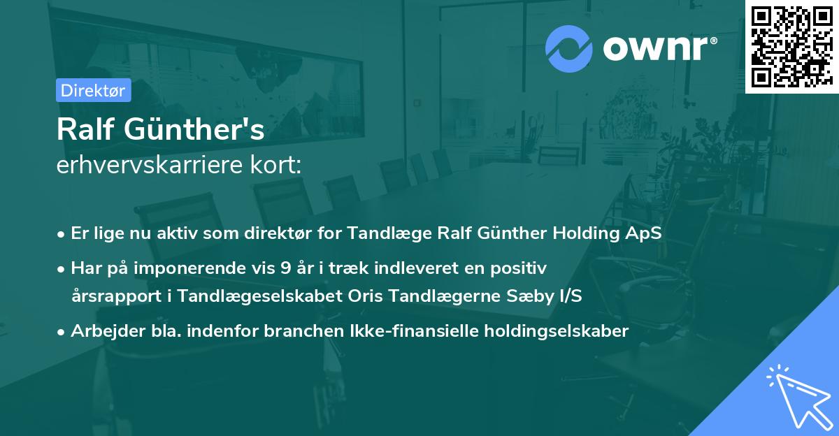 Ralf Günther's erhvervskarriere kort