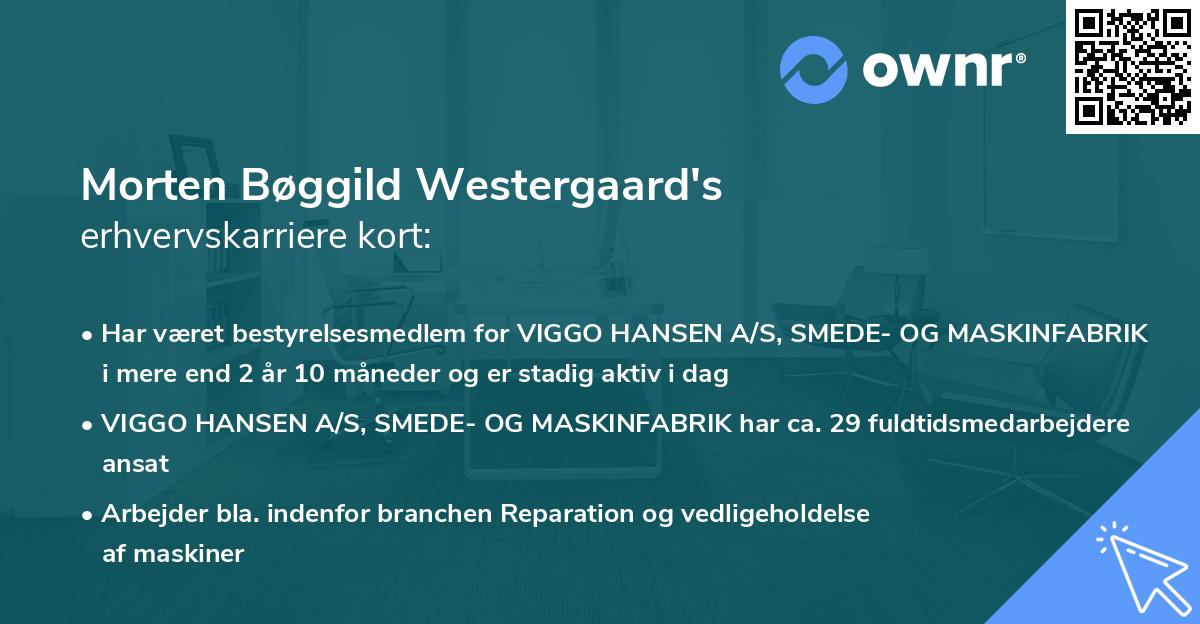 Morten Bøggild Westergaard's erhvervskarriere kort