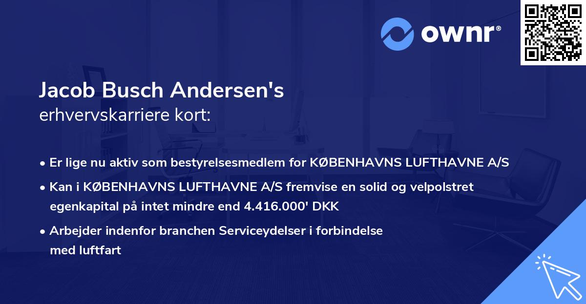 Jacob Busch Andersen's erhvervskarriere kort