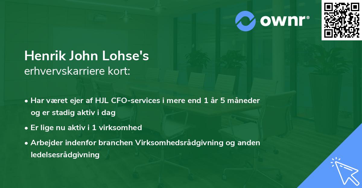 Henrik John Lohse's erhvervskarriere kort