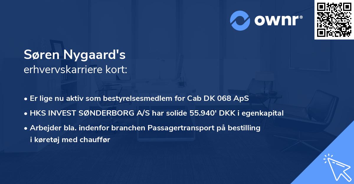 Søren Nygaard's erhvervskarriere kort