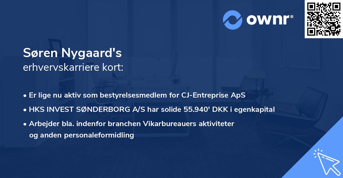 Søren Nygaard's erhvervskarriere kort
