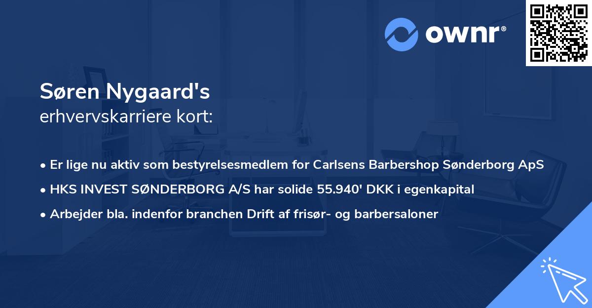 Søren Nygaard's erhvervskarriere kort