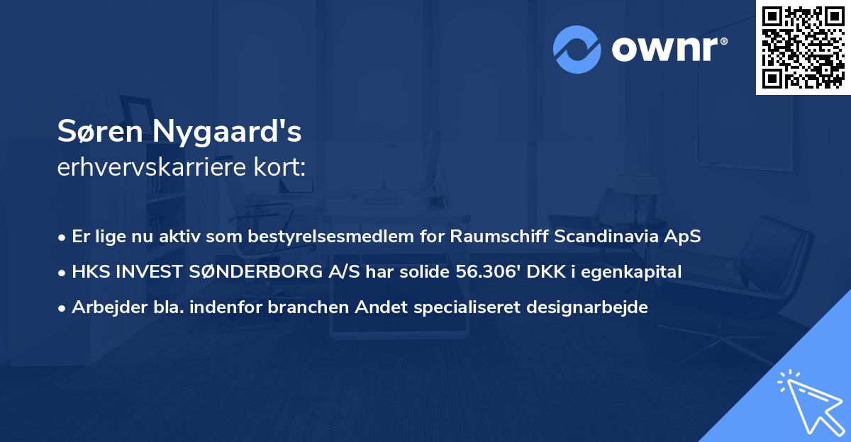 Søren Nygaard's erhvervskarriere kort