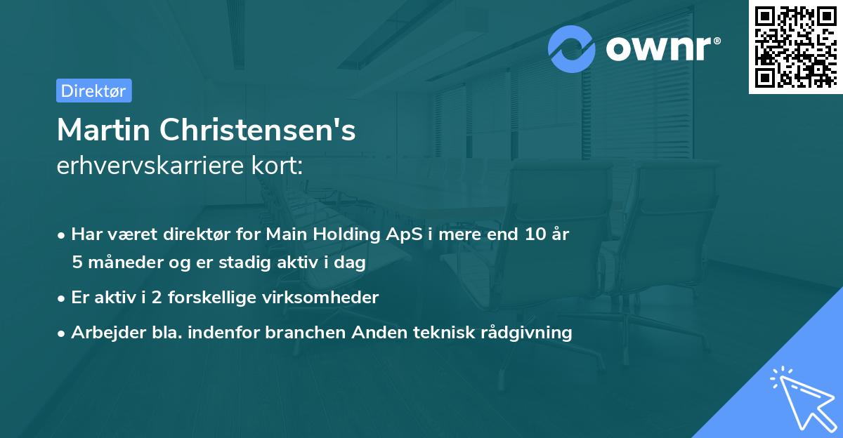 Martin Christensen's erhvervskarriere kort