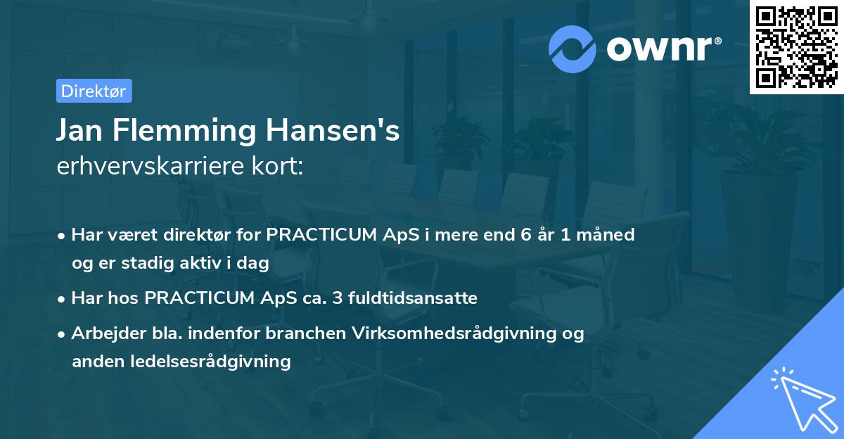 Jan Flemming Hansen's erhvervskarriere kort