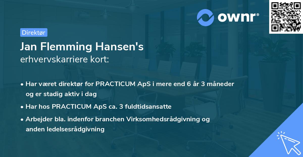 Jan Flemming Hansen's erhvervskarriere kort