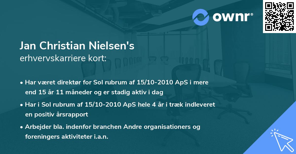 Jan Christian Nielsen's erhvervskarriere kort