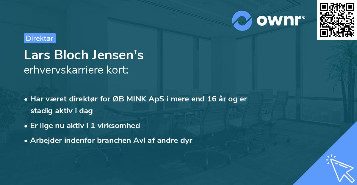 Lars Bloch Jensen's erhvervskarriere kort
