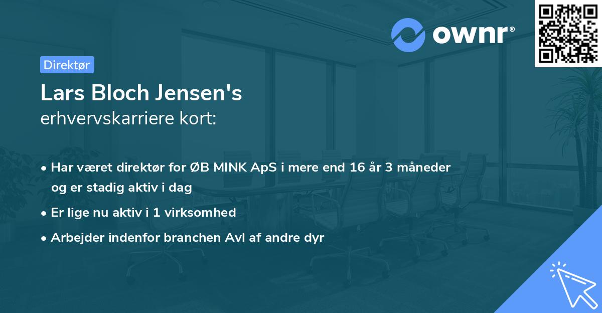 Lars Bloch Jensen's erhvervskarriere kort