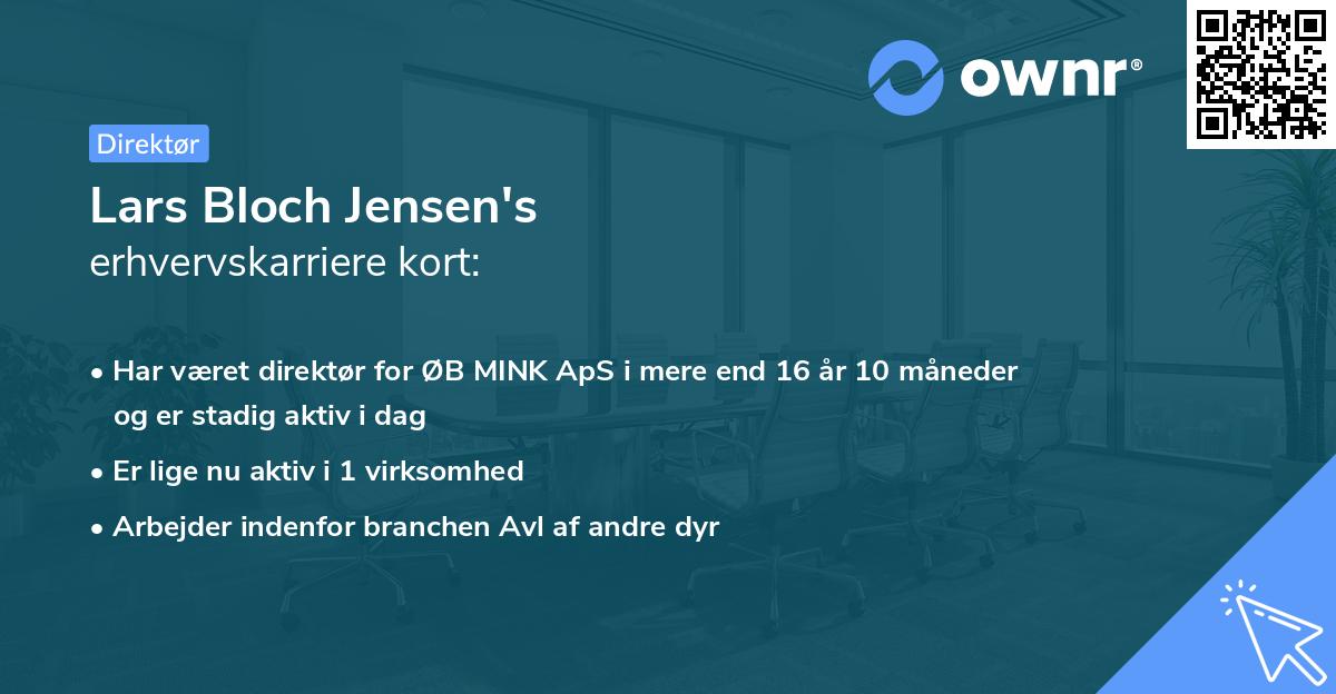 Lars Bloch Jensen's erhvervskarriere kort