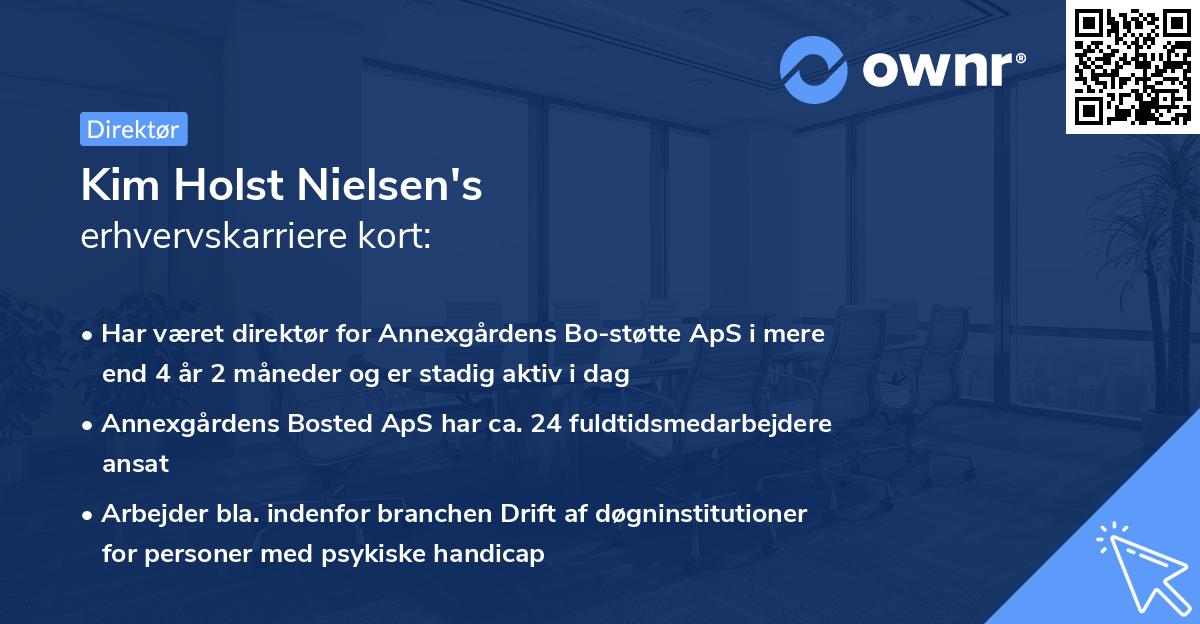 Kim Holst Nielsen's erhvervskarriere kort