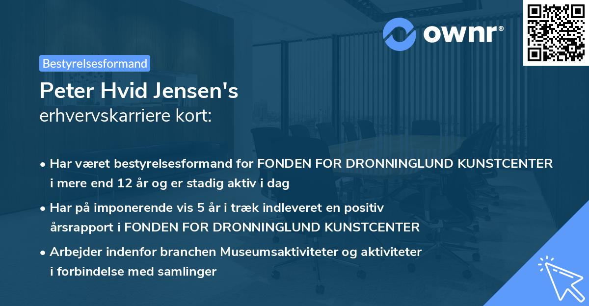 Peter Hvid Jensen's erhvervskarriere kort