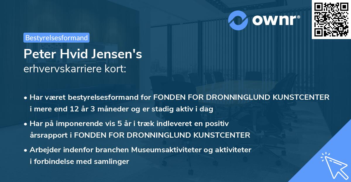 Peter Hvid Jensen's erhvervskarriere kort