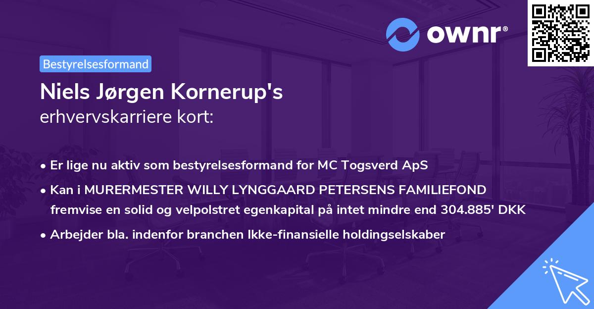 Niels Jørgen Kornerup's erhvervskarriere kort