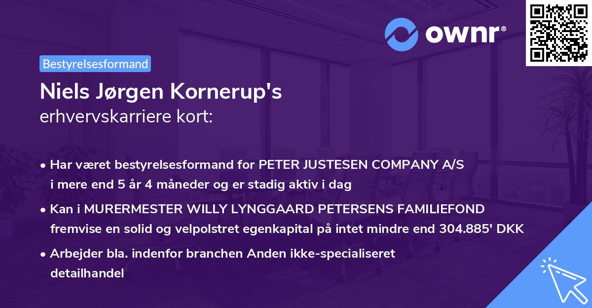 Niels Jørgen Kornerup's erhvervskarriere kort