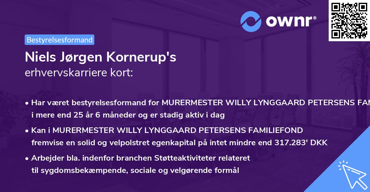 Niels Jørgen Kornerup's erhvervskarriere kort