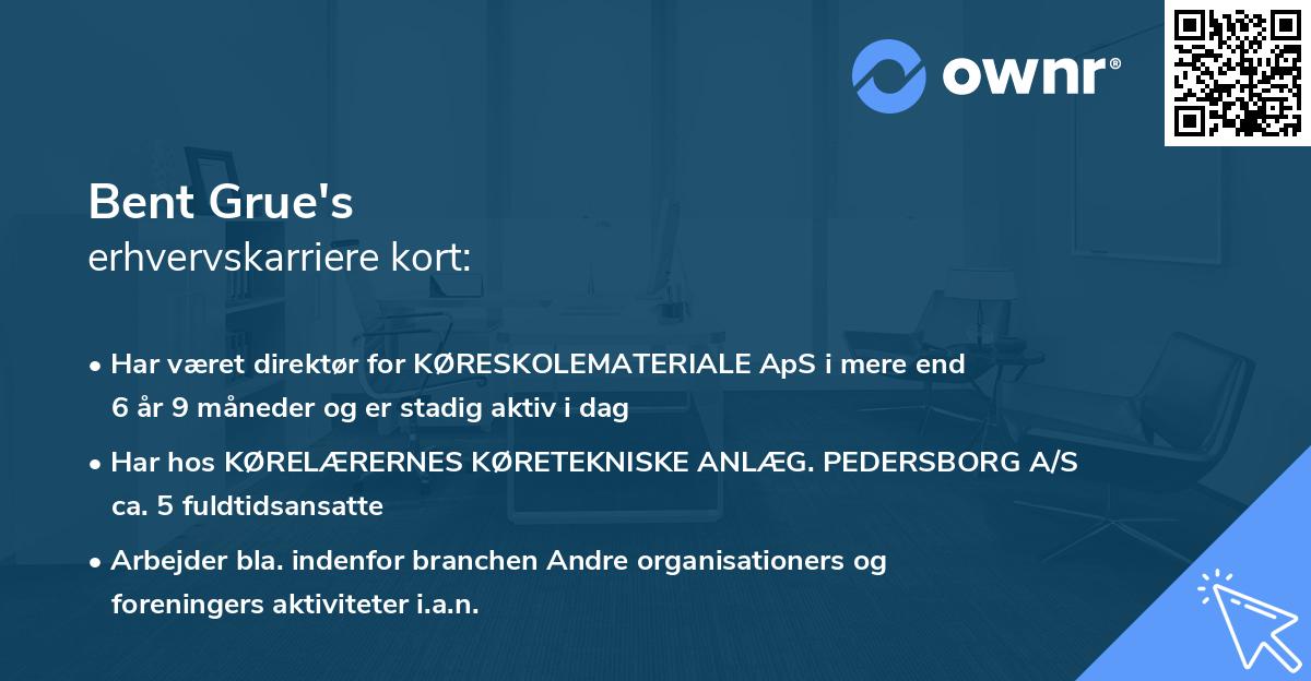 Bent Grue's erhvervskarriere kort