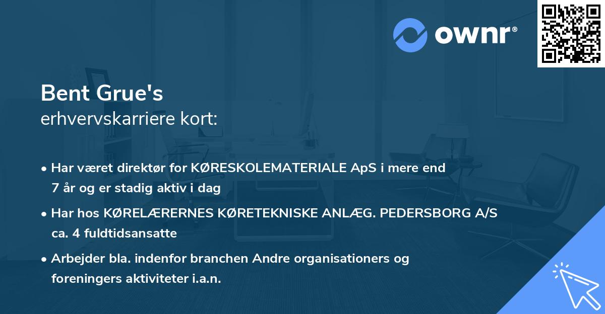 Bent Grue's erhvervskarriere kort