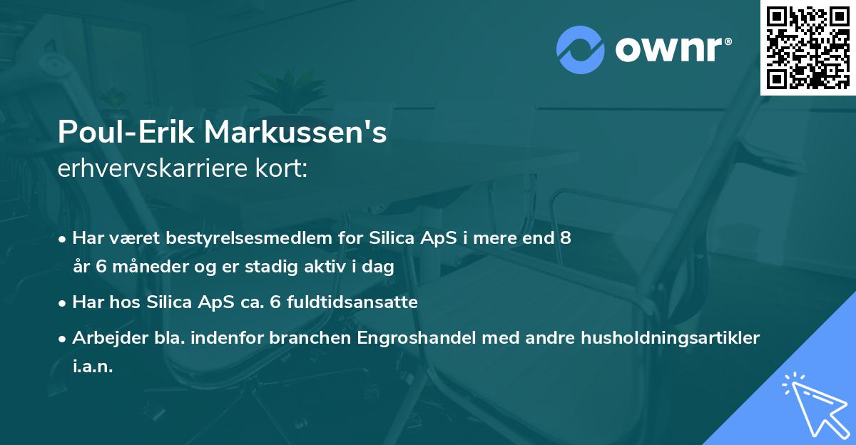 Poul-Erik Markussen's erhvervskarriere kort