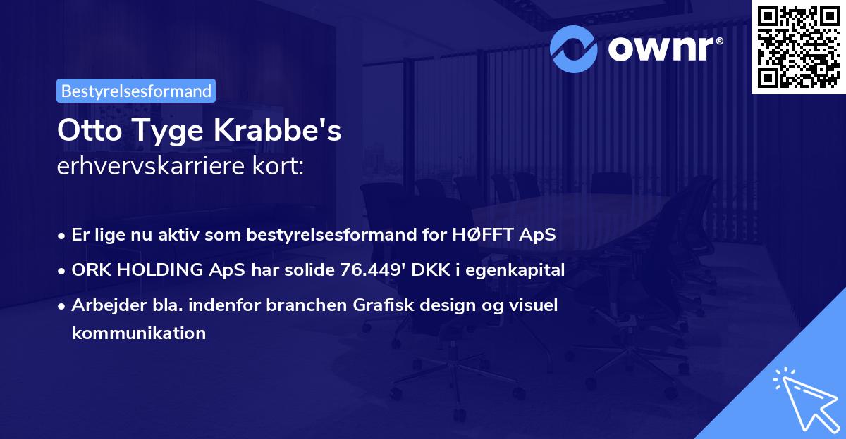 Otto Tyge Krabbe's erhvervskarriere kort