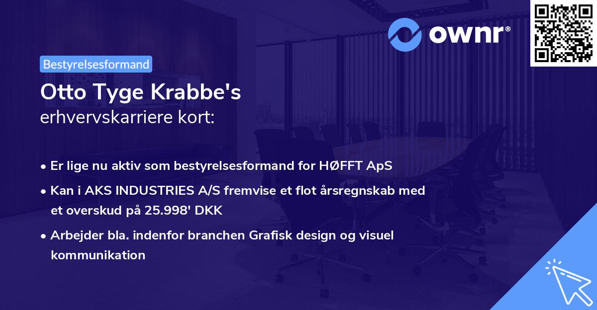 Otto Tyge Krabbe's erhvervskarriere kort