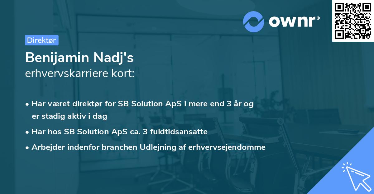 Benijamin Nadj's erhvervskarriere kort