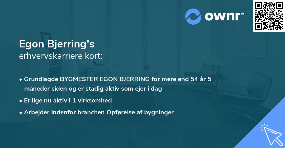 Egon Bjerring's erhvervskarriere kort