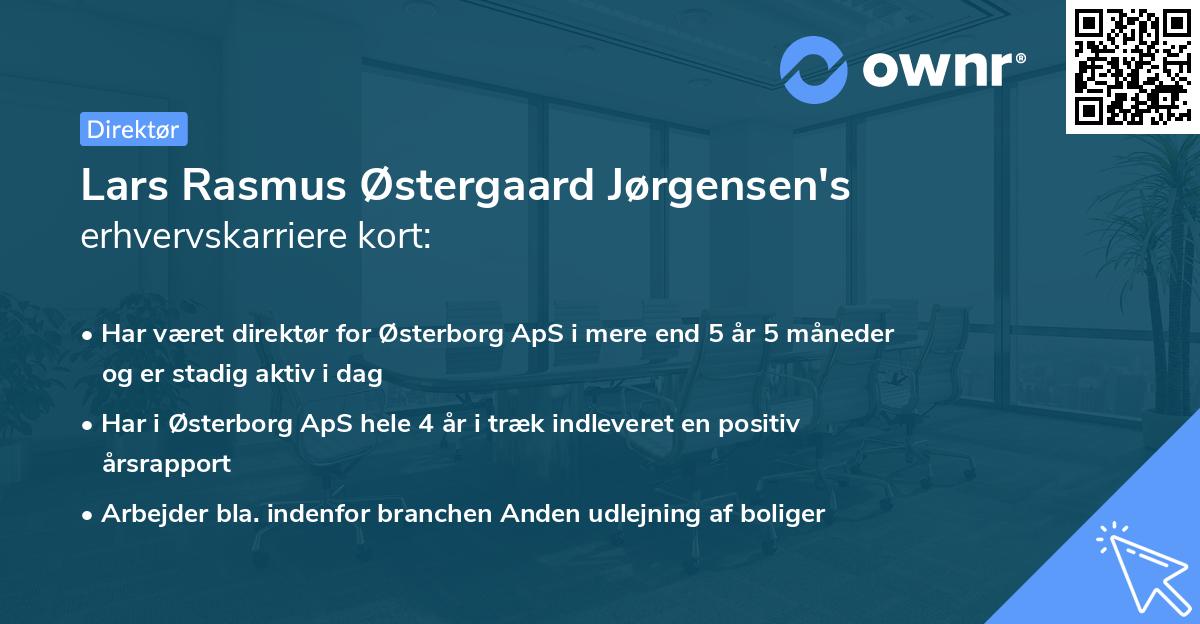 Lars Rasmus Østergaard Jørgensen's erhvervskarriere kort