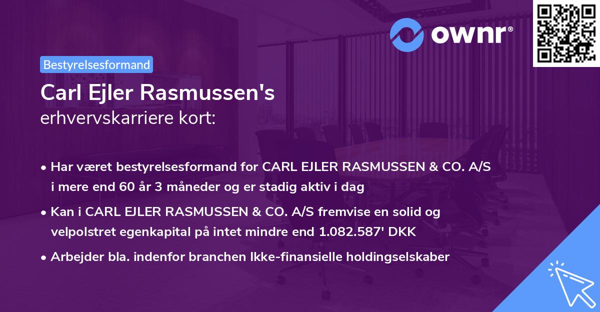 Carl Ejler Rasmussen's erhvervskarriere kort