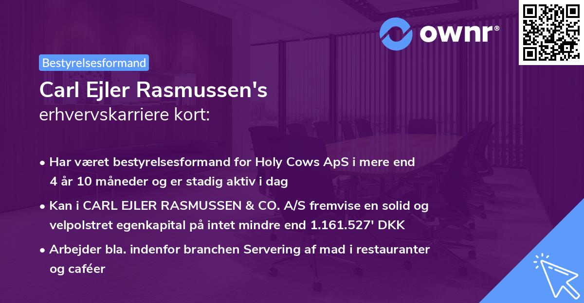 Carl Ejler Rasmussen's erhvervskarriere kort