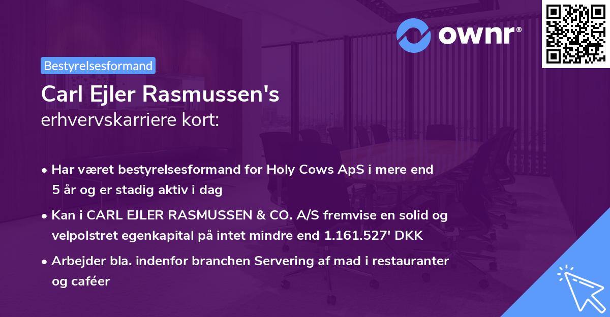 Carl Ejler Rasmussen's erhvervskarriere kort