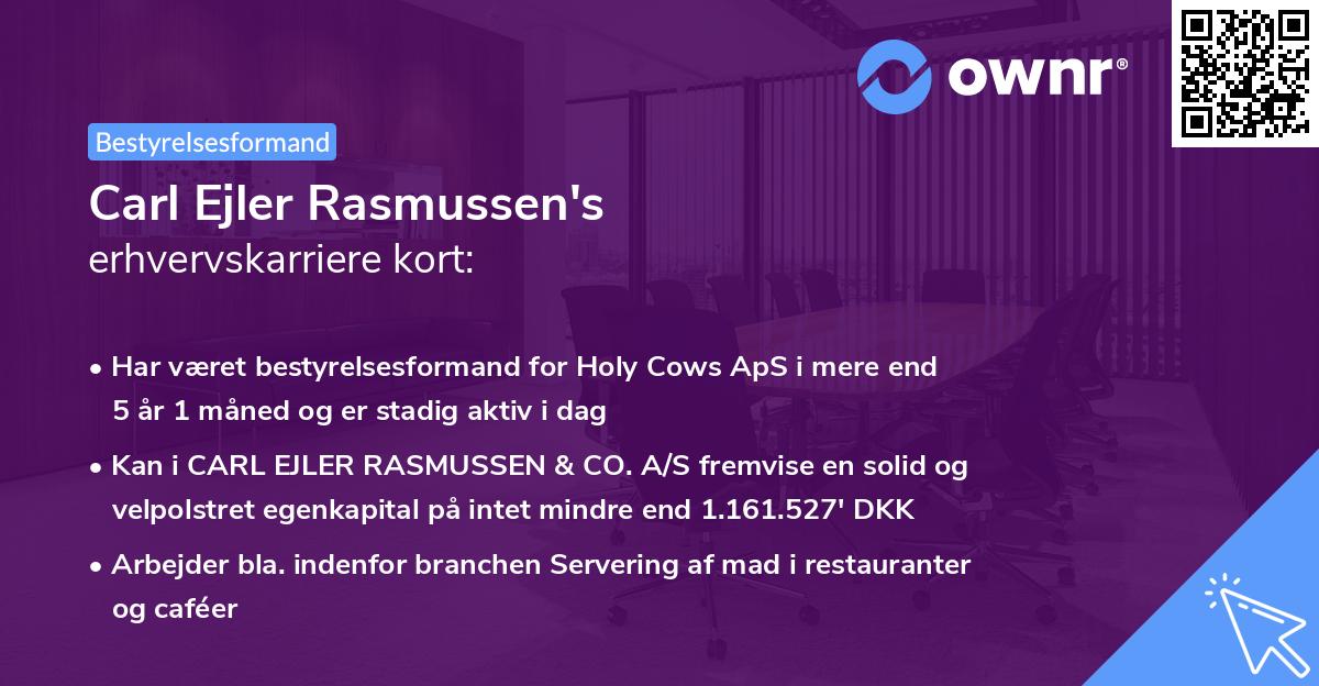 Carl Ejler Rasmussen's erhvervskarriere kort