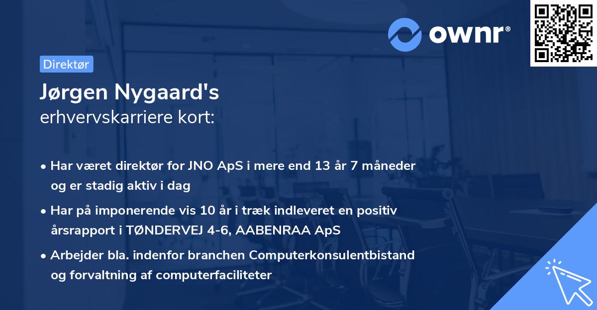 Jørgen Nygaard's erhvervskarriere kort