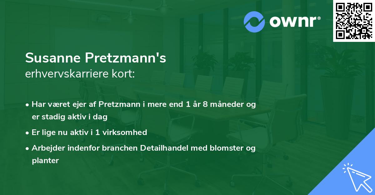 Susanne Pretzmann's erhvervskarriere kort