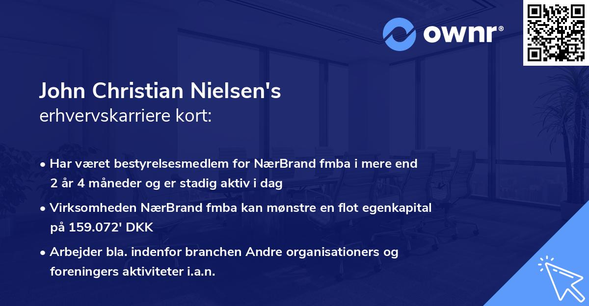 John Christian Nielsen's erhvervskarriere kort