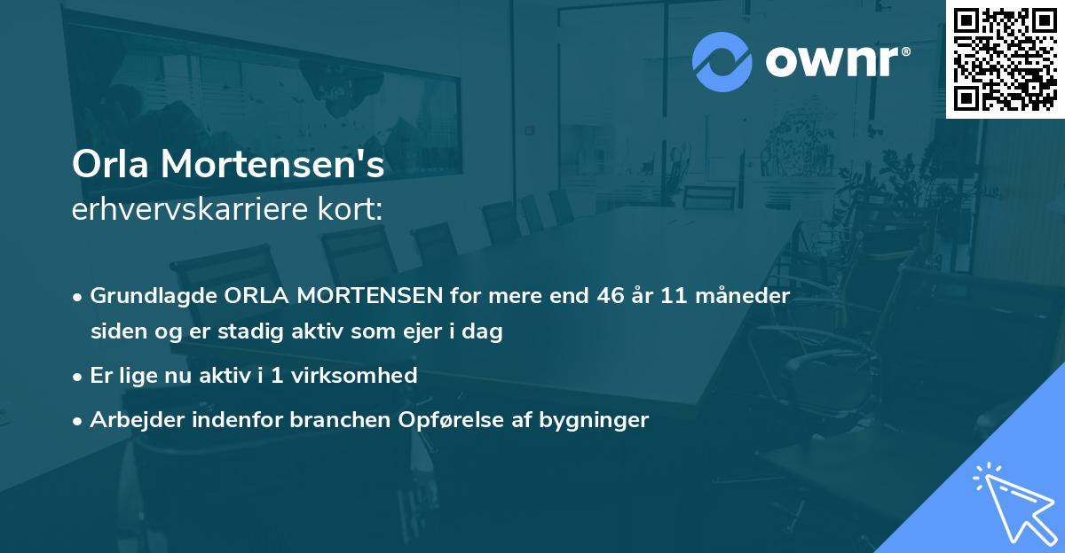 Orla Mortensen's erhvervskarriere kort