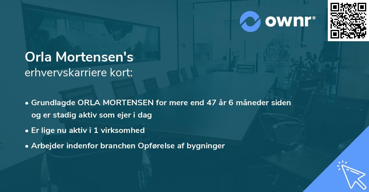 Orla Mortensen's erhvervskarriere kort