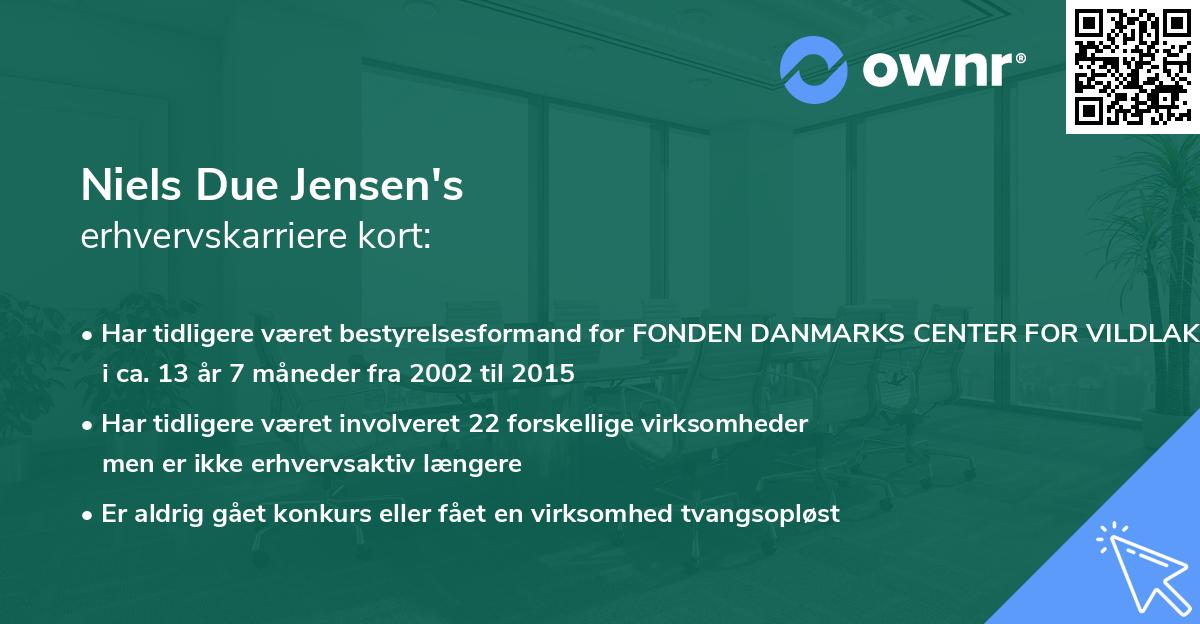 Niels Due Jensen's erhvervskarriere kort