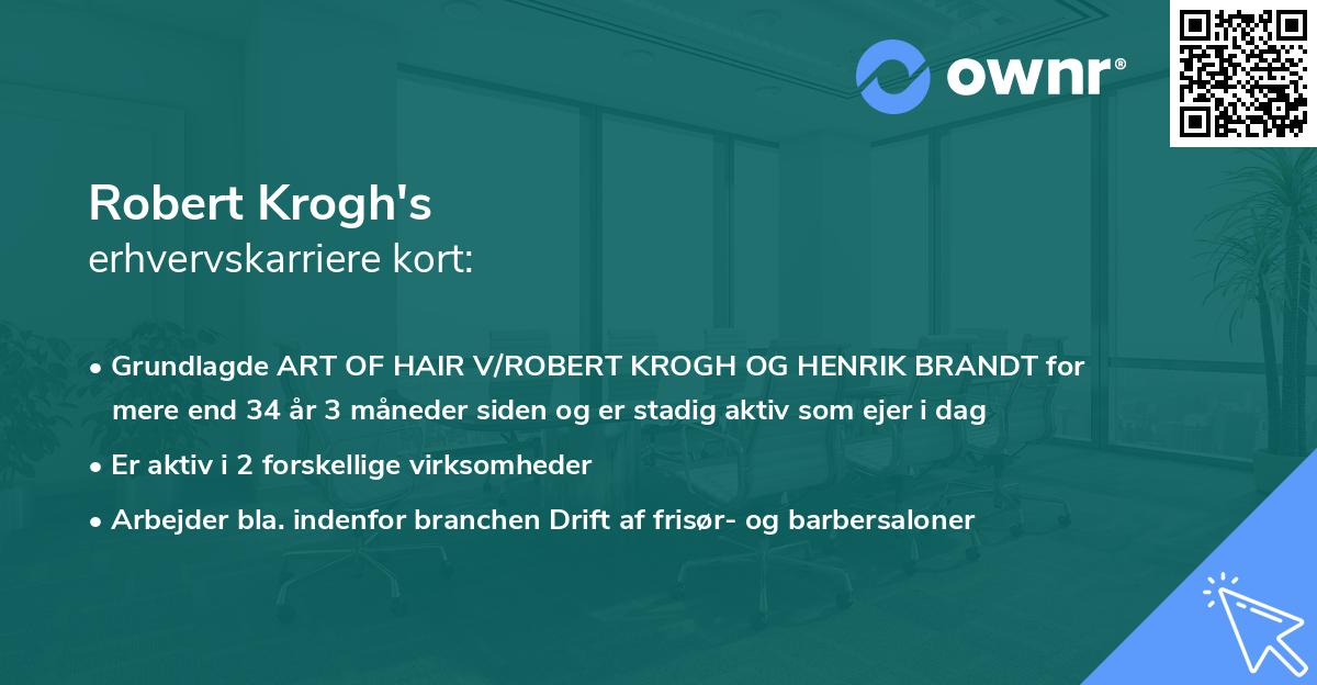 Robert Krogh's erhvervskarriere kort