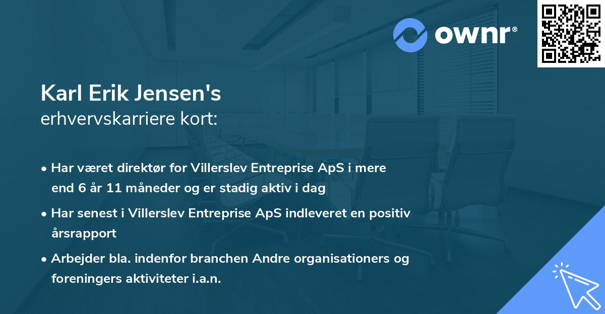 Karl Erik Jensen's erhvervskarriere kort