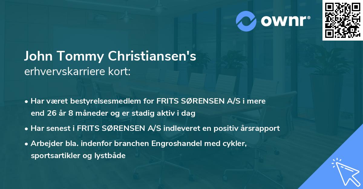 John Tommy Christiansen's erhvervskarriere kort