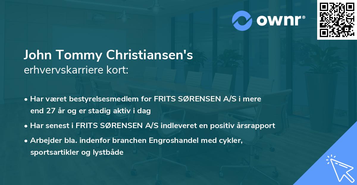John Tommy Christiansen's erhvervskarriere kort