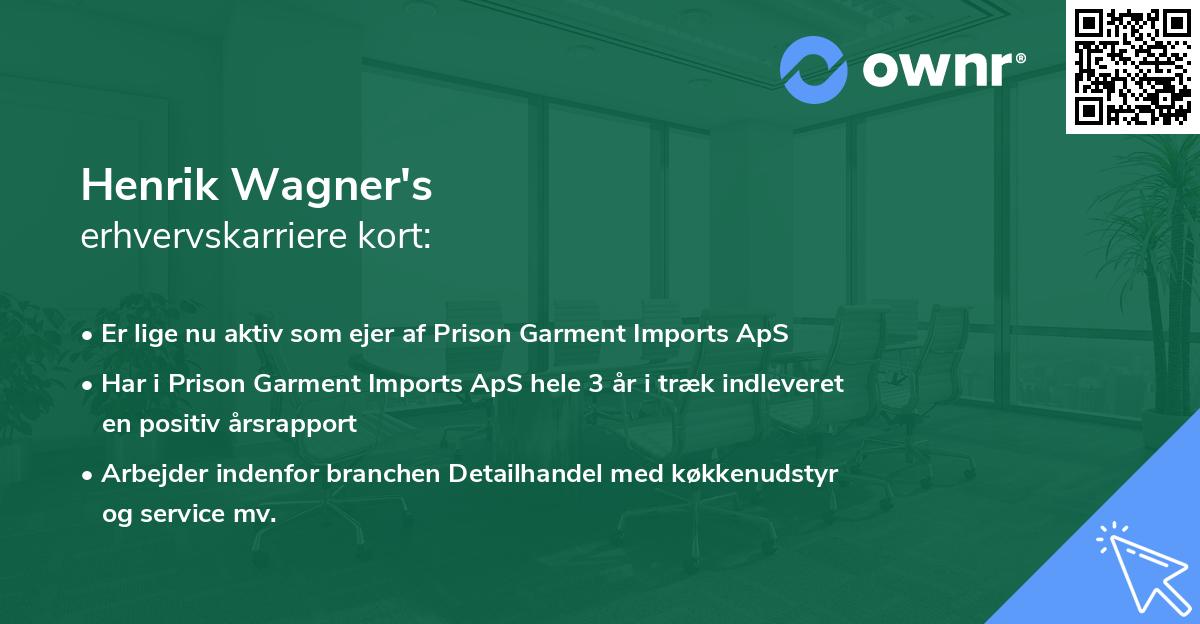 Henrik Wagner's erhvervskarriere kort