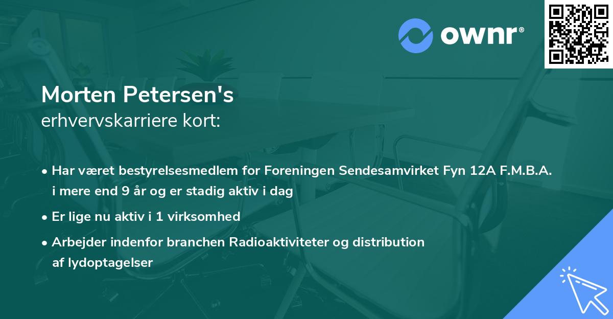 Morten Petersen's erhvervskarriere kort