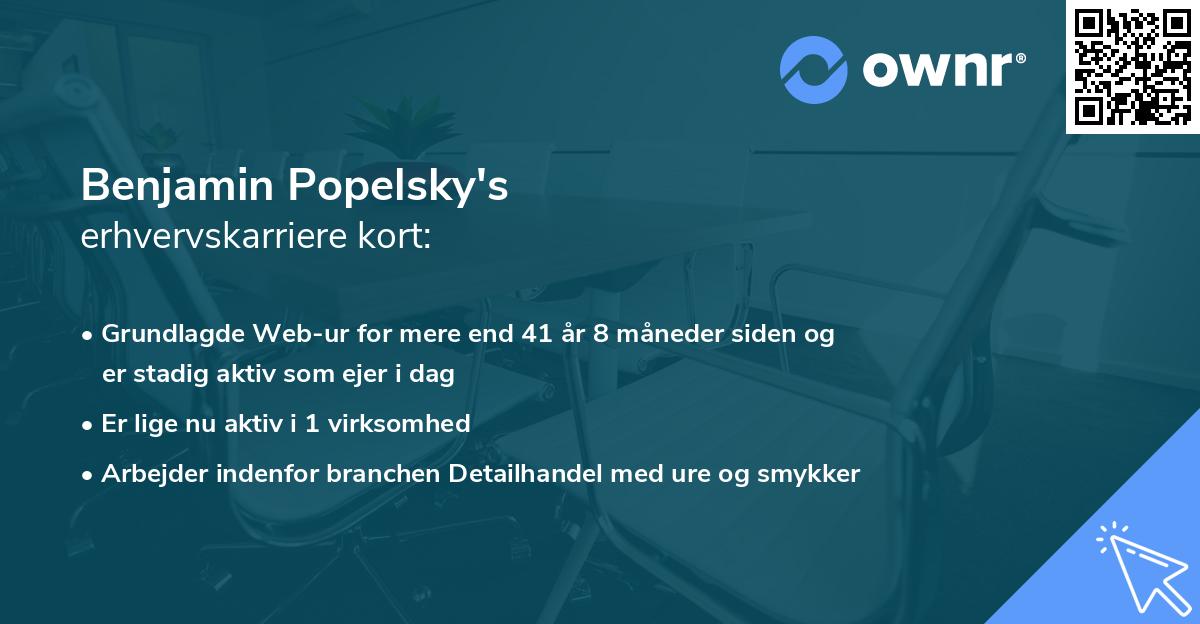 Benjamin Popelsky's erhvervskarriere kort