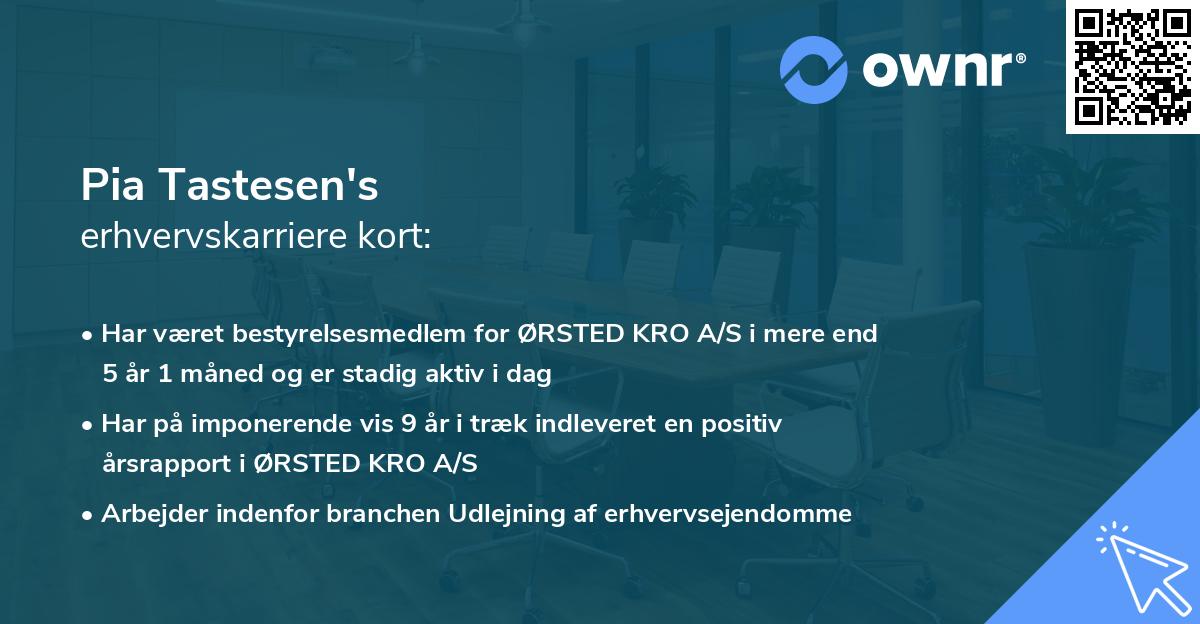 Pia Tastesen's erhvervskarriere kort
